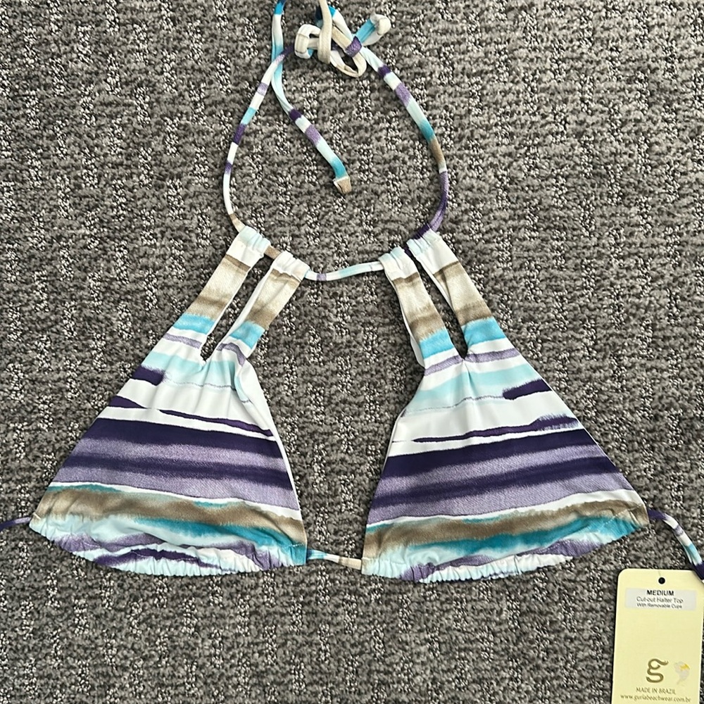 Tie Dye Cut-Out Halter Bikini Top by Guria Beachwear - Size M